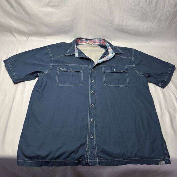 Game Guard Other - GameGuard Outdoors Blue Short Sleeve Button Down Shirt Men’s Large Cotton